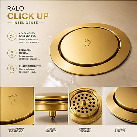 Ralo Click Up Inteligente 10*10cm 15*15cm Quadrado Redondo Anti Odor Banheiro Design Moderno VáRias Cores