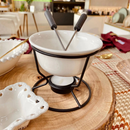 Kit Conjunto Fondue Halle 5 Peças Panela Ceramica Antiaderente Doce Salgado