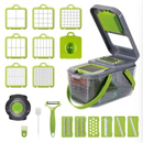 Este kit multifuncional inclui 22 acessórios, sendo perfeito para ralar e desfiar em casa.