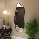 Espelho Orgânico 120X50 e 80x40 Lapidado Moderno Grande Form Flame Com Suporte Invisível Luxo