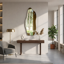 Espelho Orgânico 120X50 e 80x40 Lapidado Moderno Grande Form Flame Com Suporte Invisível Luxo