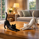 Gatos Decorativos Minimalistas Gato Escultura Decoração Moderna Quarto Sala Felino Elegante