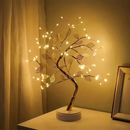 Luminária Arvore LED Folhas Dourada para Casa Decoração do Quarto Iluminação de Mesa de Cabeceira
