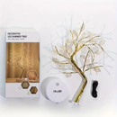 Luminária Arvore LED Folhas Dourada para Casa Decoração do Quarto Iluminação de Mesa de Cabeceira