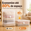 Saco A Vacuo Cubo 3D Kit 5 Unidades Compressao Manual E Bomba Organizador De Roupas