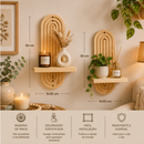 Prateleira Decorativa Suspensa de Parede em Madeira Pinus com Design Moderno para Plantas e Objetos