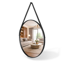 Espelho Redondo com Alça em Couro – Decoração Sofisticada para Sala, Quarto e Banheiro | Sany House