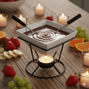 Kit Conjunto Fondue Halle 5 Peças Panela Ceramica Antiaderente Doce Salgado