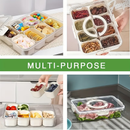 Pote Acrílico Luxo Multiuso Com 4 Ou 8 Divisórias Para Frutas Legumes Carnes E Ovos Transparente