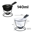 Kit Conjunto Fondue Halle 5 Peças Panela Ceramica Antiaderente Doce Salgado
