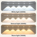 Ultra fino diodo emissor de luz 120/80/60/50/40cm armário lâmpada pir sensor de movimento sem fio usb recarregável luz