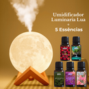Umidificador Luminária + Essências Abajur 2em1 900ml Lua 3d Vaporizador de Ambiente Difusor De Ar